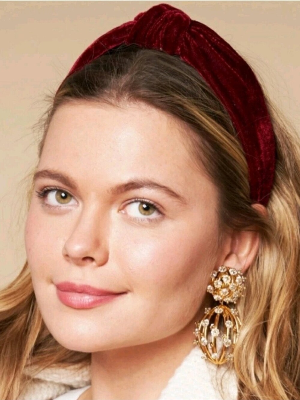 Lele Sadoughi Velvet Twist Knotted Top Headband Velour Maroon Pink Red FabFitFun